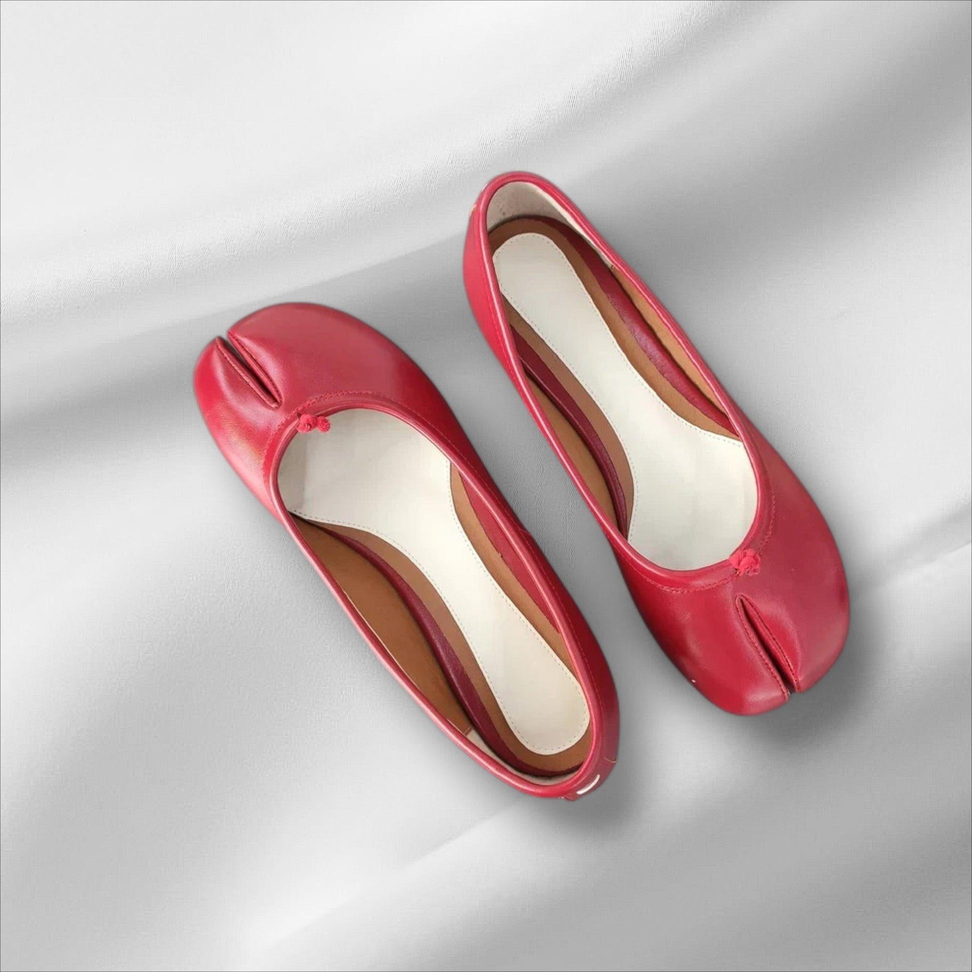 Crimson Whispers Tabi Shoes