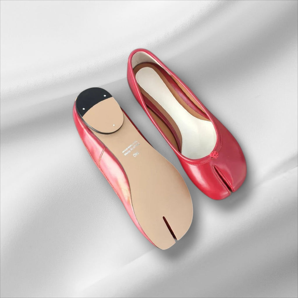 Crimson Whispers Tabi Shoes