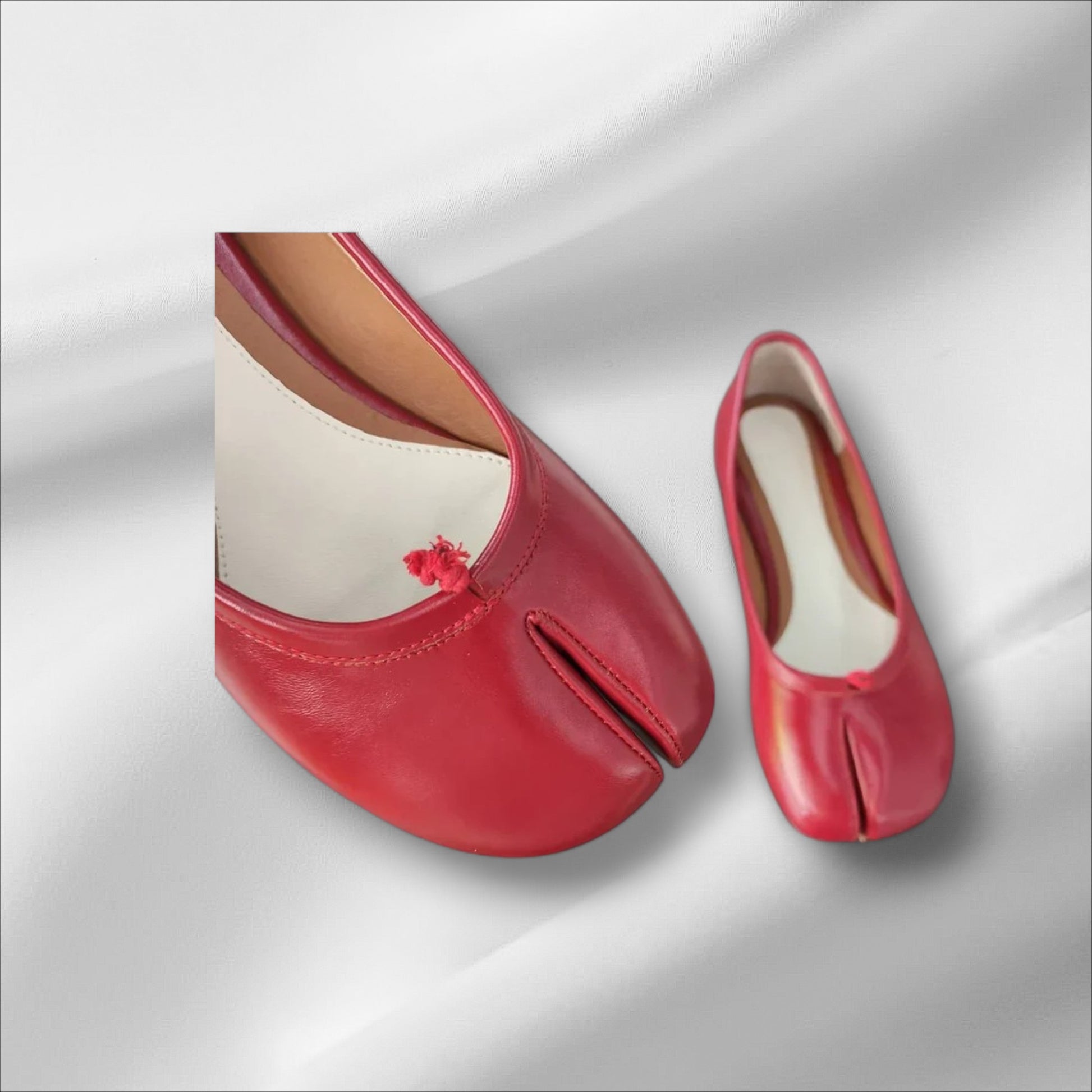 Crimson Whispers Tabi Shoes