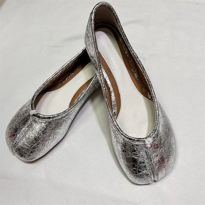 Women Handmade Leather Tabi Ballet Shoes